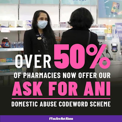 over 50% of pharmacies can help victims of domestic abuse - ask for ANI
