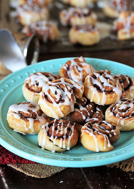 Plate of Crescent Cinnamon Roll Bites Image