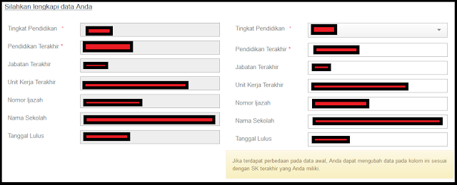 Form Pengisian Pendidikan Pendataan Tenaga Non ASN