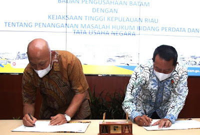 Padukan Sinergitas Bidang Hukum, BP Batam Tandatangani Kerja Sama Dengan Kejati Kepri