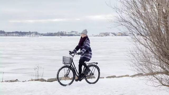 Finnish girl cycling