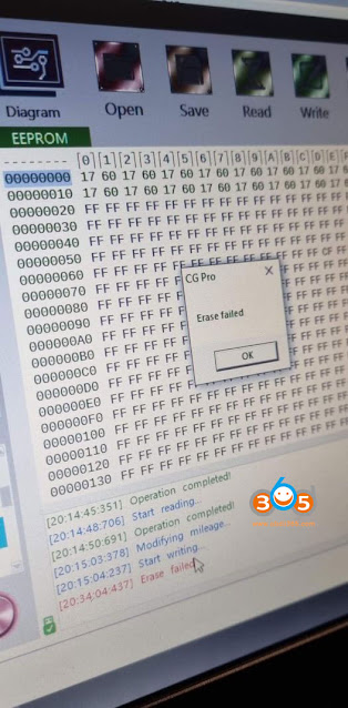 CGPRO Cannot Erase 35160wt?