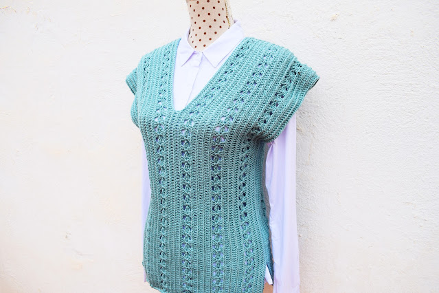 5 Crochet Imagen Blusa puntada vertical a crochet y ganchillo Majovel Crochet ganchillo facil sencillo bareta paso a paso