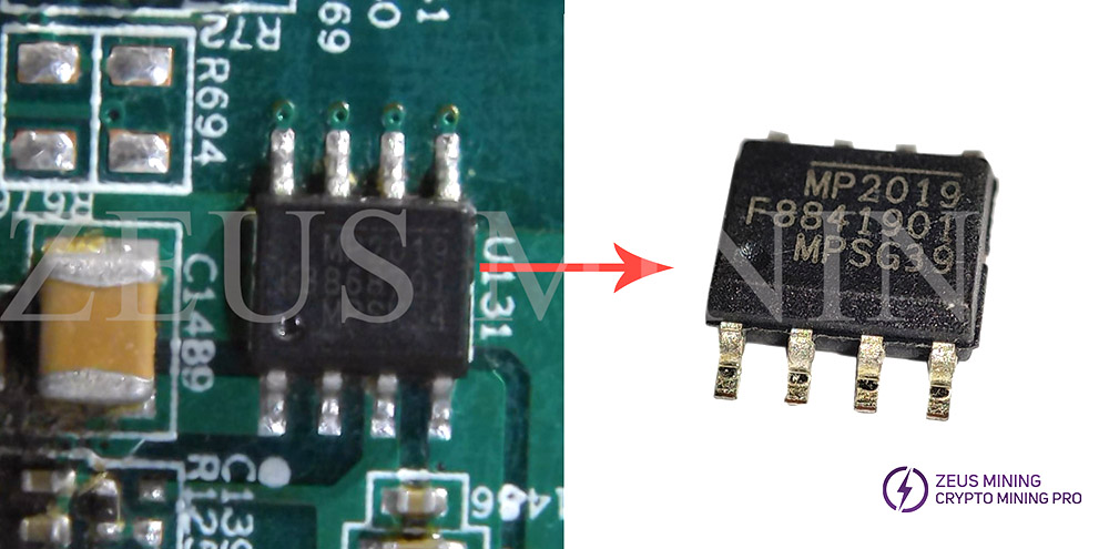 voltage regulator chip MP2019 SOP8 location