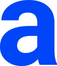 Blue lowercase A