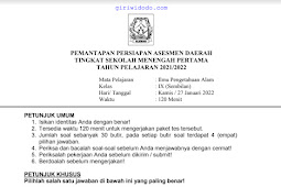  Download Soal dan Kunci Jawaban Try Out PPAD / ASPD 2022 IPA Kabupaten Sleman