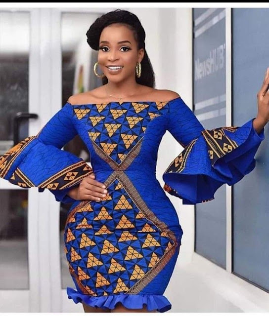 Off Shoulder Ankara Mini Gown Styles for Ladies