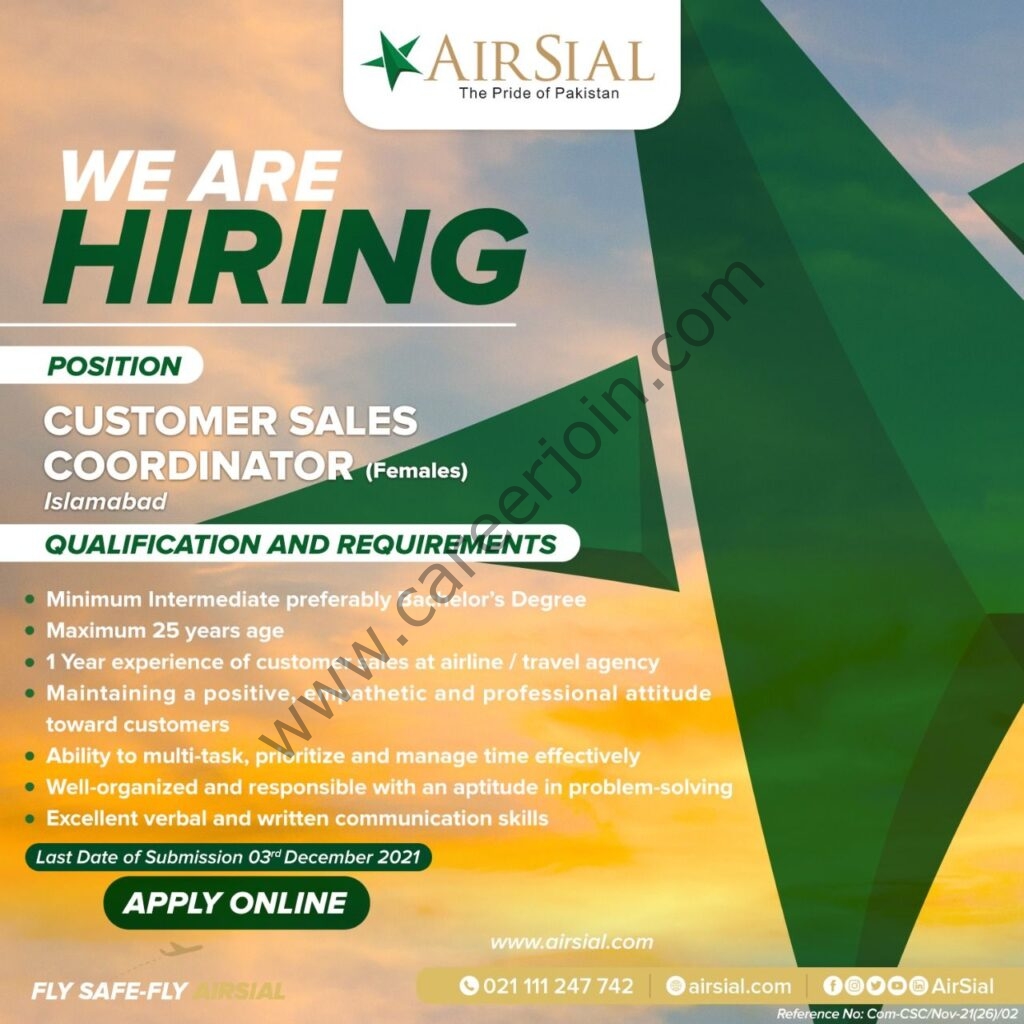Jobs in AirSial Pakistan