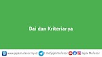 Dai dan Kriterianya