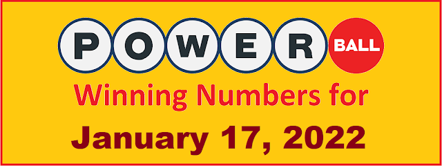 PowerBall Winning Numbers for Monday, January 17, 2022