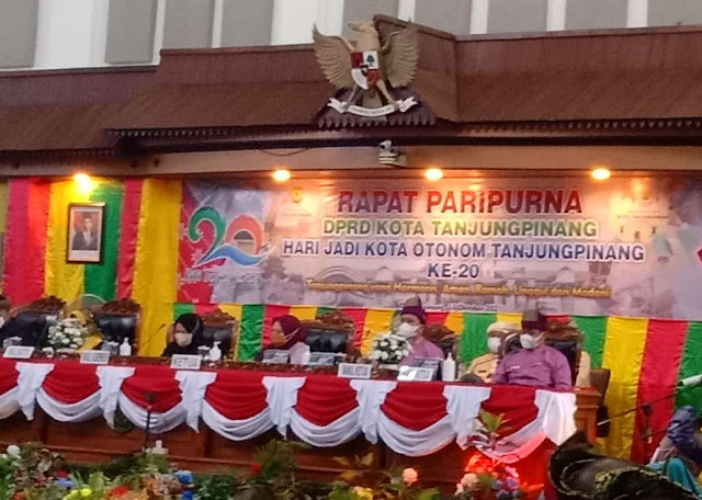 DPRD Tanjungpinang Gelar Rapat Paripurna Memperingati HUT Otonom ke 20 Tahun Kota Tanjungpinang