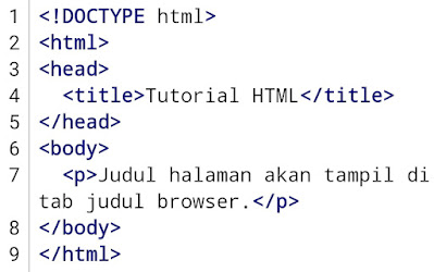 Contoh Program 1 : Judul Halaman Web