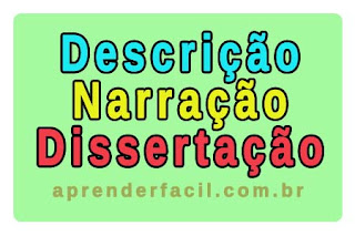 Tipologia textual descritivo, narrativo e dissertativo