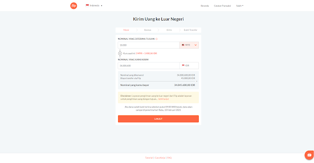 Cara Transfer Uang ke Luar Negeri Lewat Flip