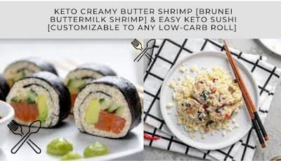 Keto Creamy Butter Shrimp [Brunei Buttermilk Shrimp] & Easy Keto Sushi [Customizable to Any Low-Carb Roll]