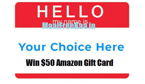 Set Your Name and win amazon gift card $50