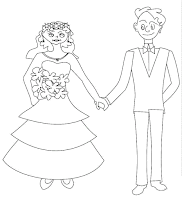 Bride and Groom Coloring Pages