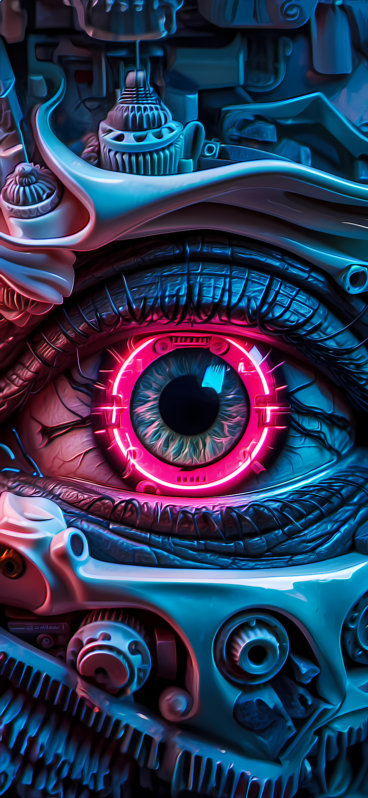 high resolution iphone background wallpaper of Biomechanical Eye