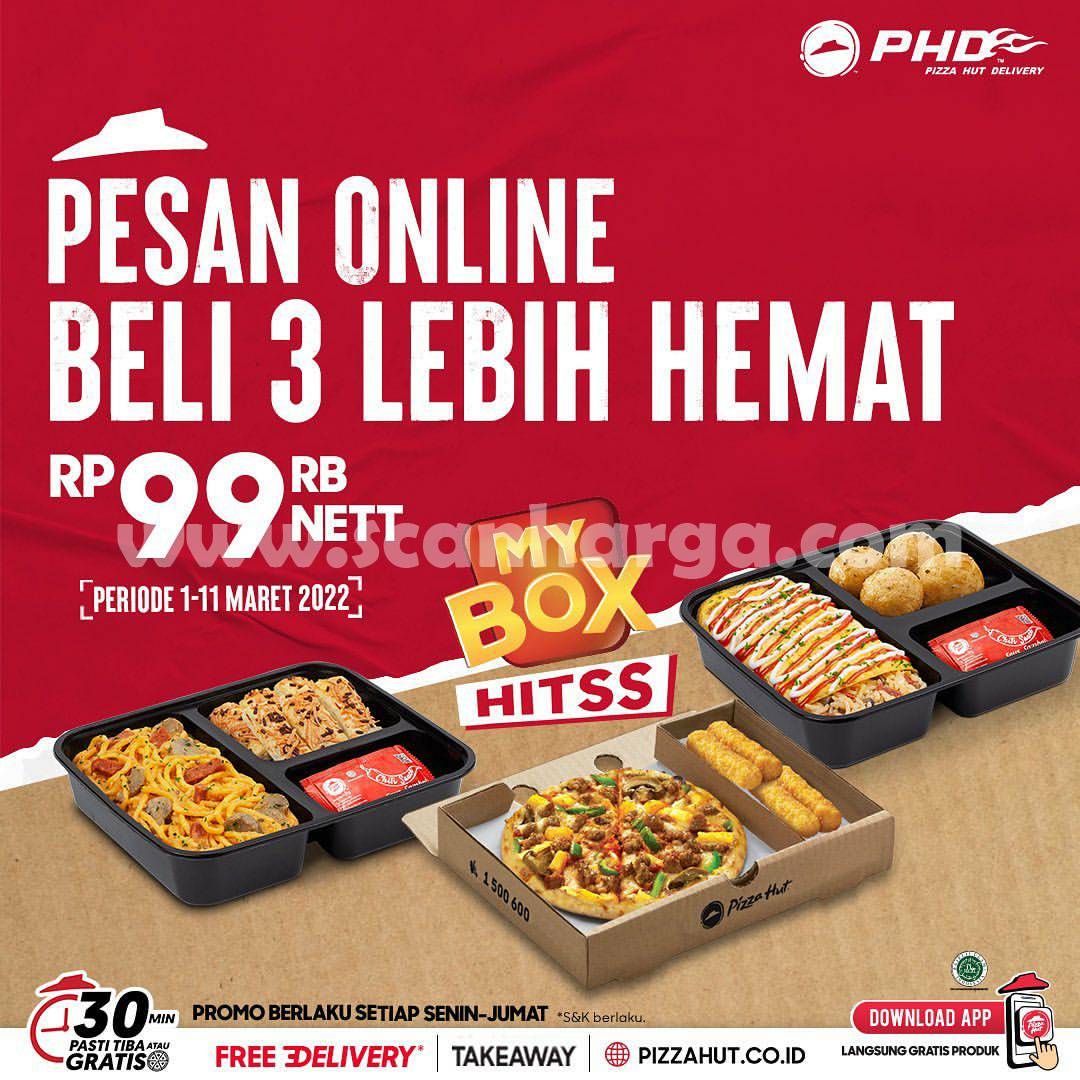 PHD Promo My Box Hitss - Beli 3 Pizza Hanya 99Rb Nett