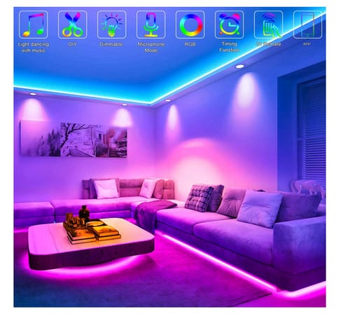Lxyoug 50ft Color Changing 5050 RGB LED Light Strips