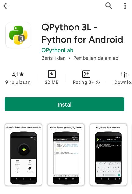 Cara membuat script python di android