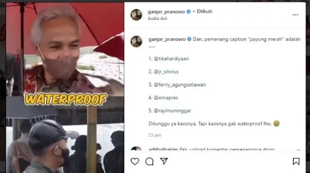 Kunjungan Presiden Jokowi, Ganjar Pranowo Sebut Paspampres Waterproof