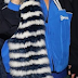  #Rihanna slays in a $995 @martine_rose Rose Blue & Black Oversized Track Zip-Up, a $6,222 @Prada fur scarf