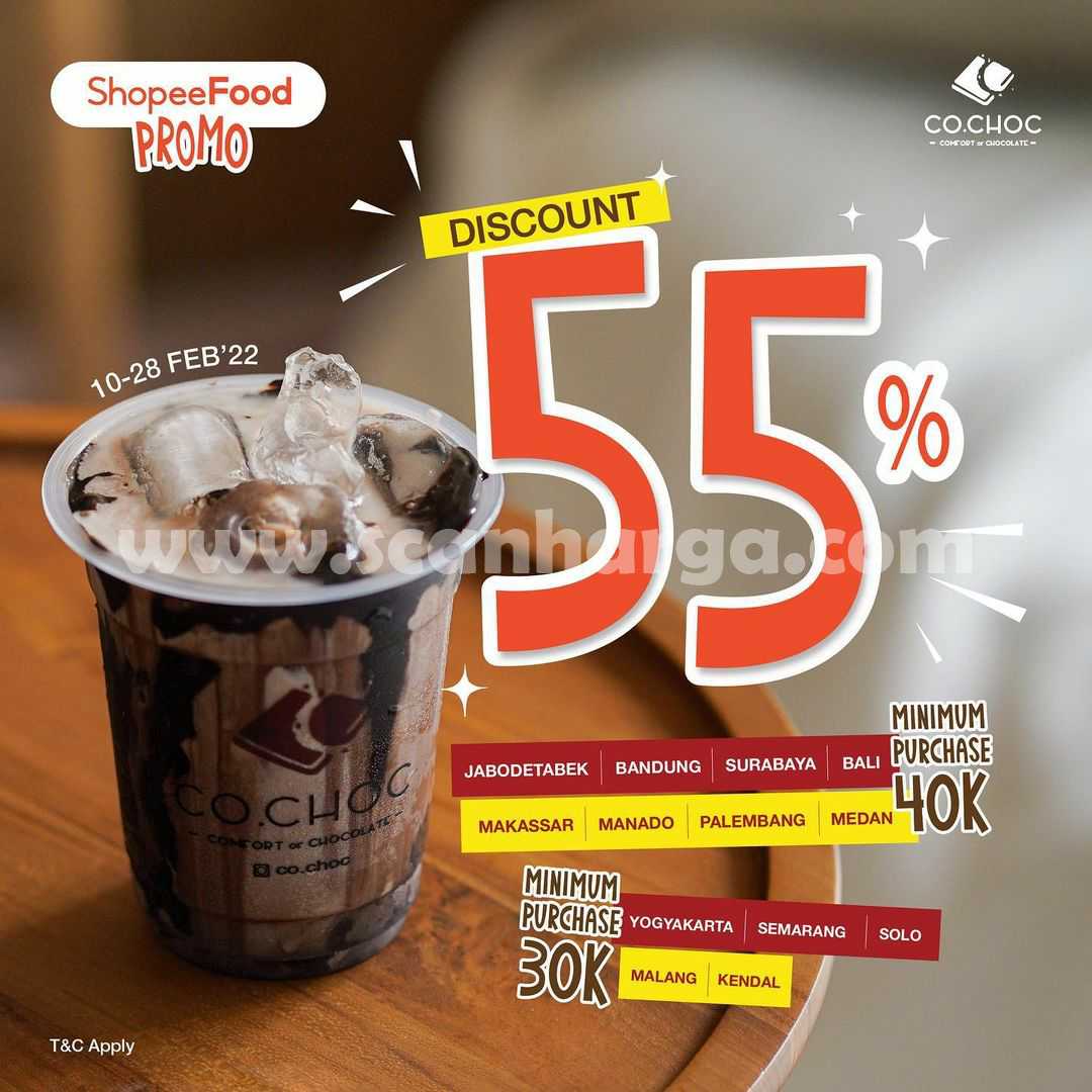 Promo CO.CHOC DISKON hingga 55% via SHOPEEFOOD