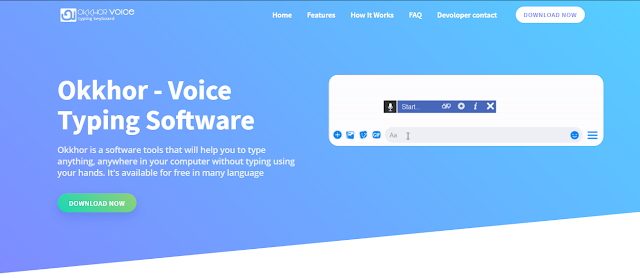 Okkhoro Bangla voice typing software