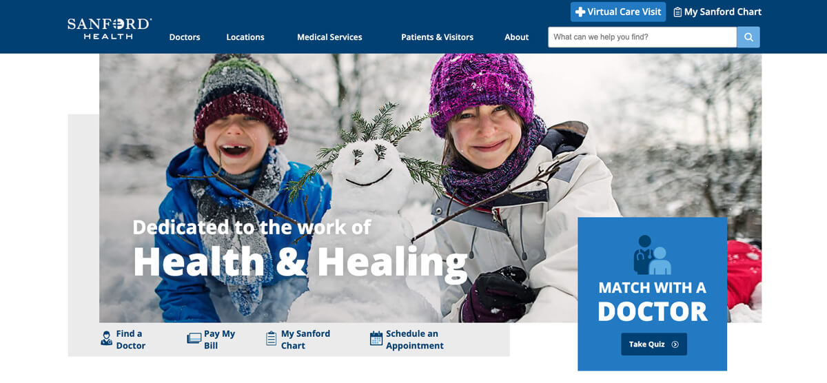 Sanford Health homepage