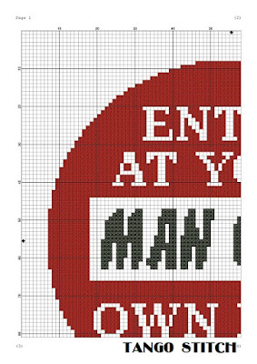 Man cave funny sarcastic new home cross stitch pattern