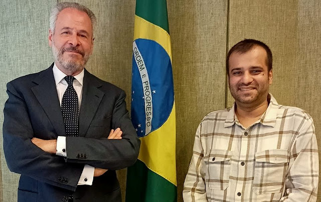 Murtaza Ali Khan with the Honorable Ambassador of Brazil, H.E. Mr. Andre Aranha Correa Do Lago