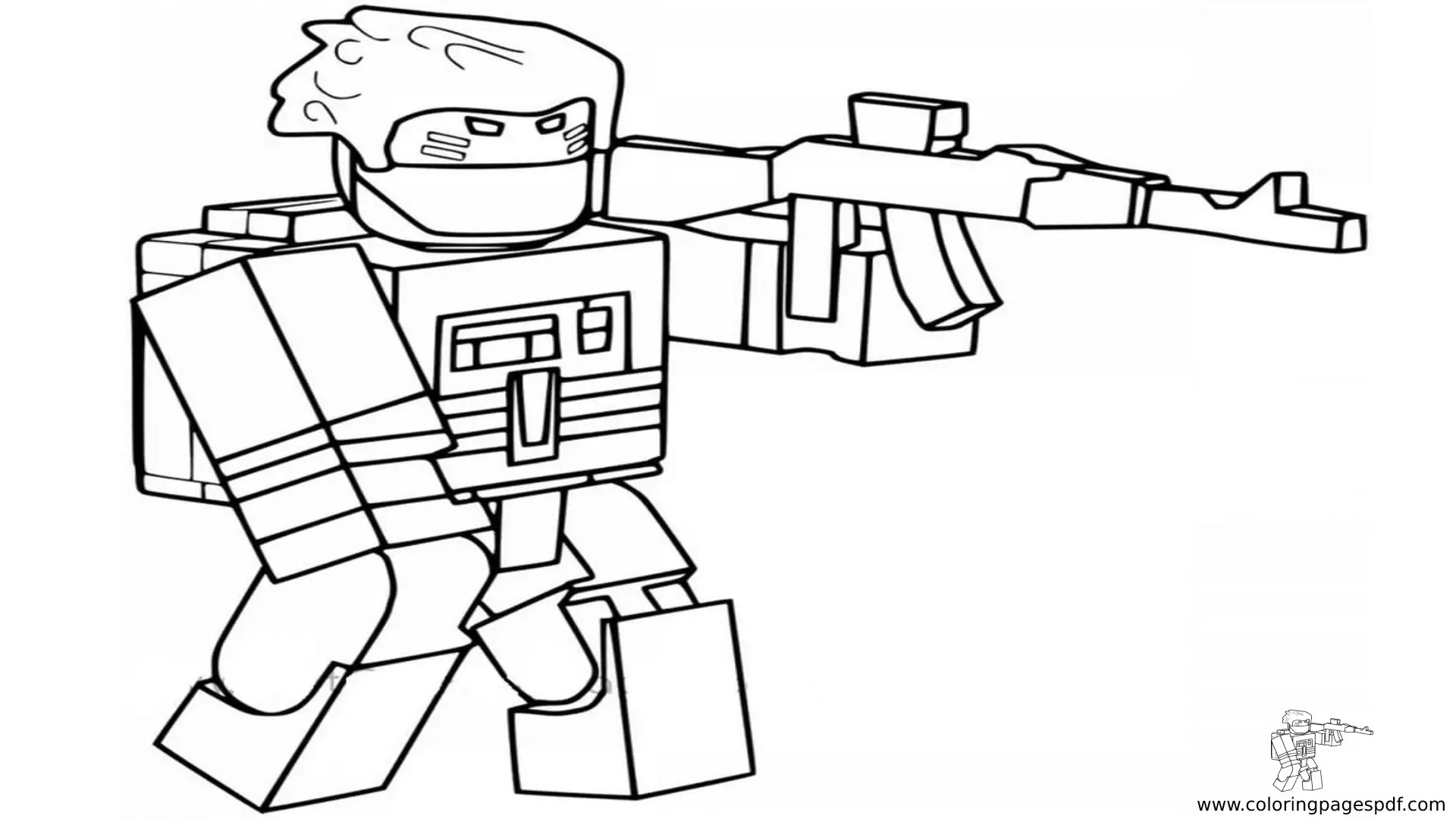Coloring Pages Of A Roblox Soldier