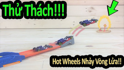 Thử Thách Xe Hot Wheels Bay Qua Vòng Lửa 1