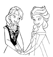 Elsa and Anna coloring page