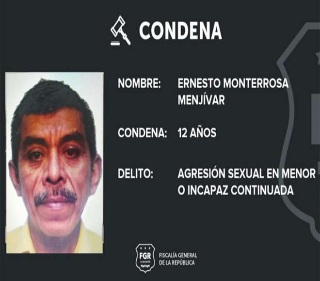 El Salvador: Señor que violaba a niña aprovechando la ausencia de sus padres es condenado a 12 años de cárcel