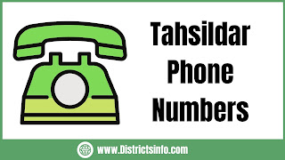 Davanagere District Tahsildars Taluk wise Contact Numbers