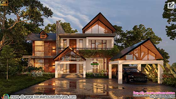 Stunning Sloping Roofing House Design