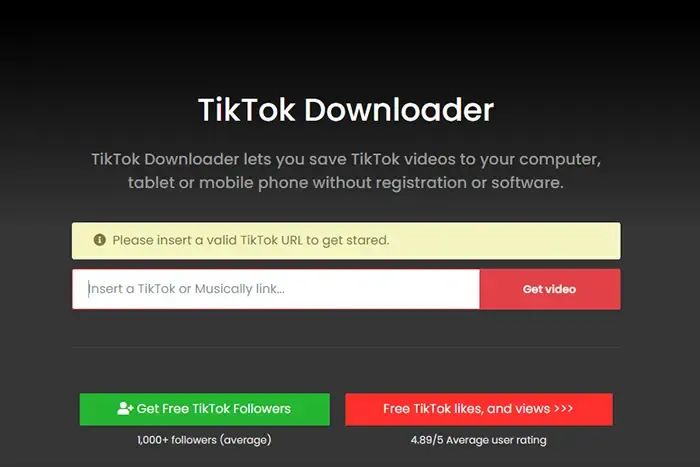 Cara download video tiktok tanpa aplikasi  di TTDownloader