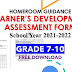 Homeroom Guidance Learner's Development Assessment Form for JHS