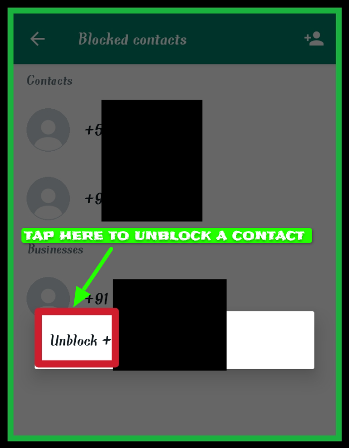 How to unblock in WhatsApp