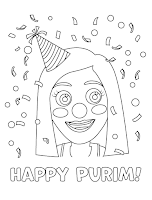 Happy Purim funny clown