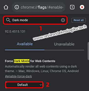 mengubah tampilan google jadi dark mode di android