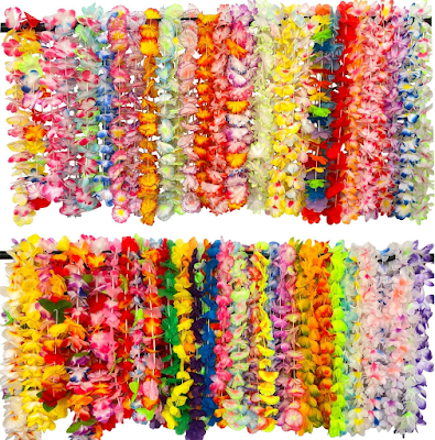 colorful leis for a sweet 16 party at home