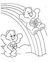 Rainbow and clouds coloring page