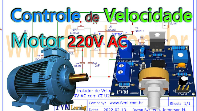 Controlador de Velocidade para Motor Elétrico 220V AC com CI U2008B + PCI
