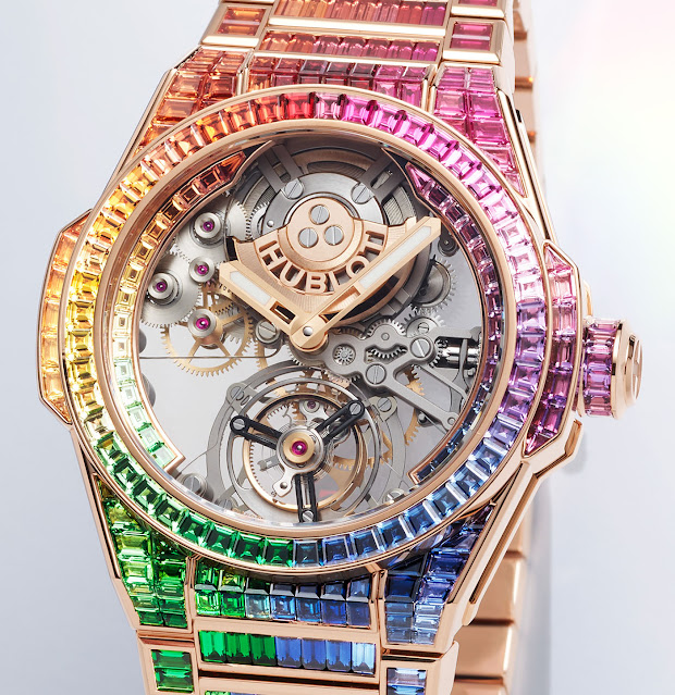 Hublot lanzó el nuevo reloj Hublot Tourbillon Rainbow King Gold Réplica