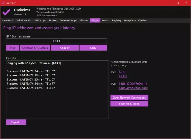 فحص سرعة PING و اختيار افضل DNS