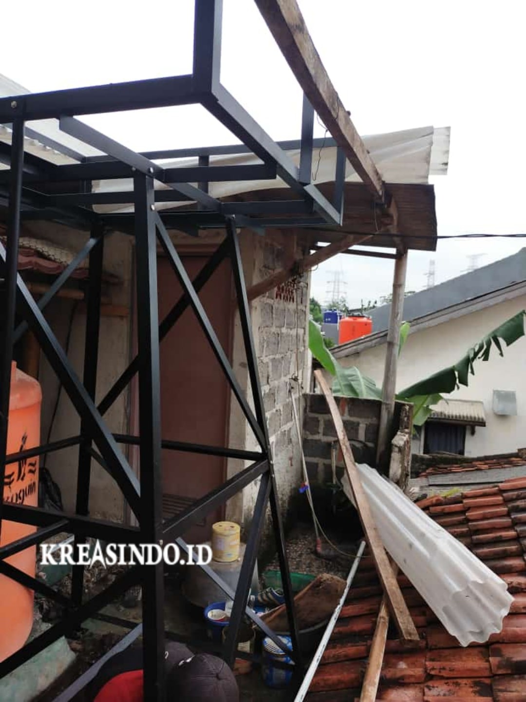 Menara Air Besi Siku Pesanan Bpk Karnoto di Rangkapan Jaya Depok
