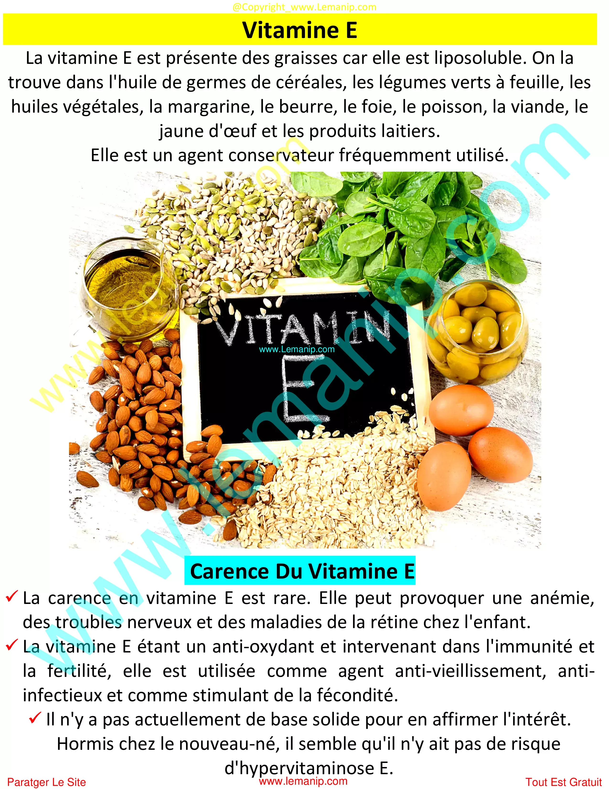Vitamine E Et Carence